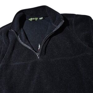 Eddie Bauer Polartec 1/2 Zip Fleece Sweater Mens XL Black Long Sleeve Pullover